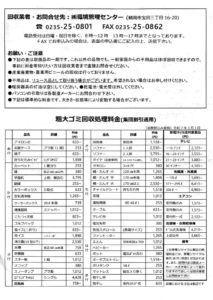 粗大ごみ回収 裏面